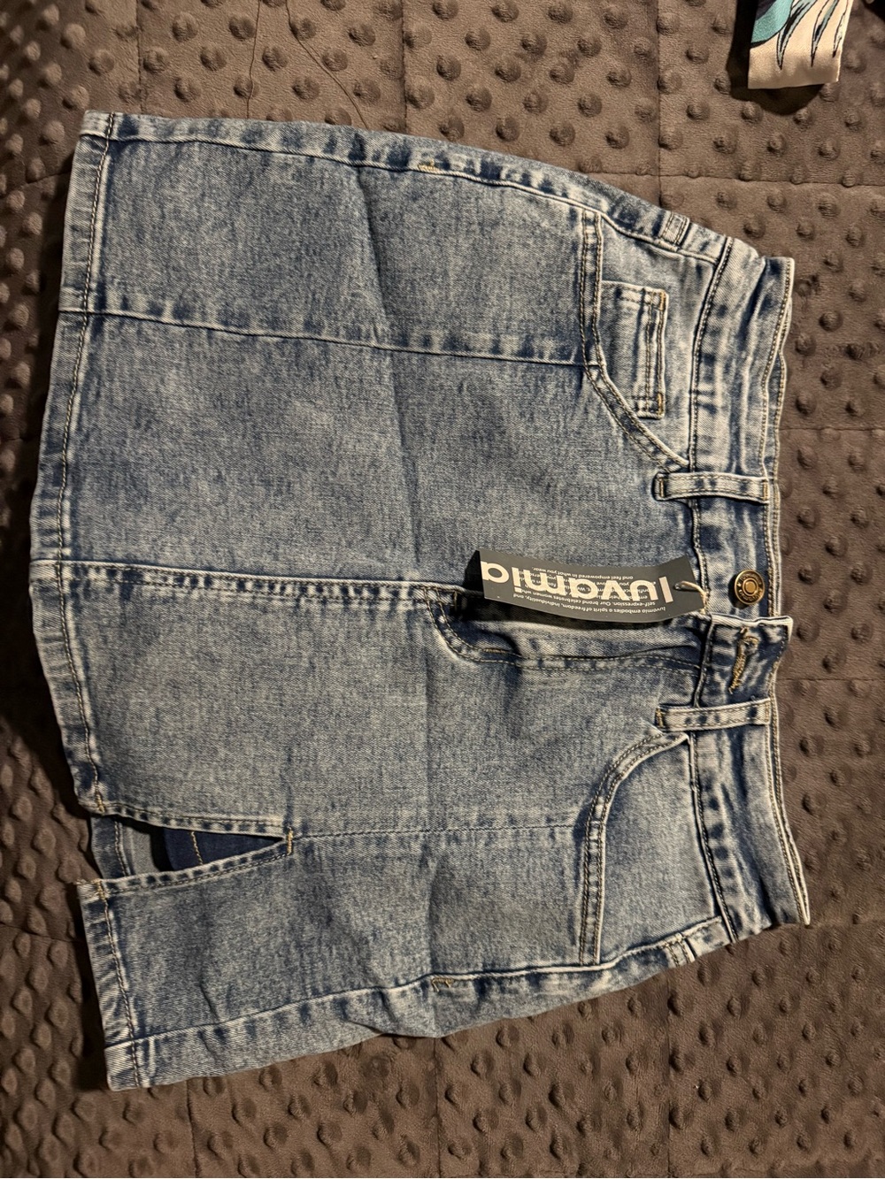 Denim Mini Skort - Light Blue